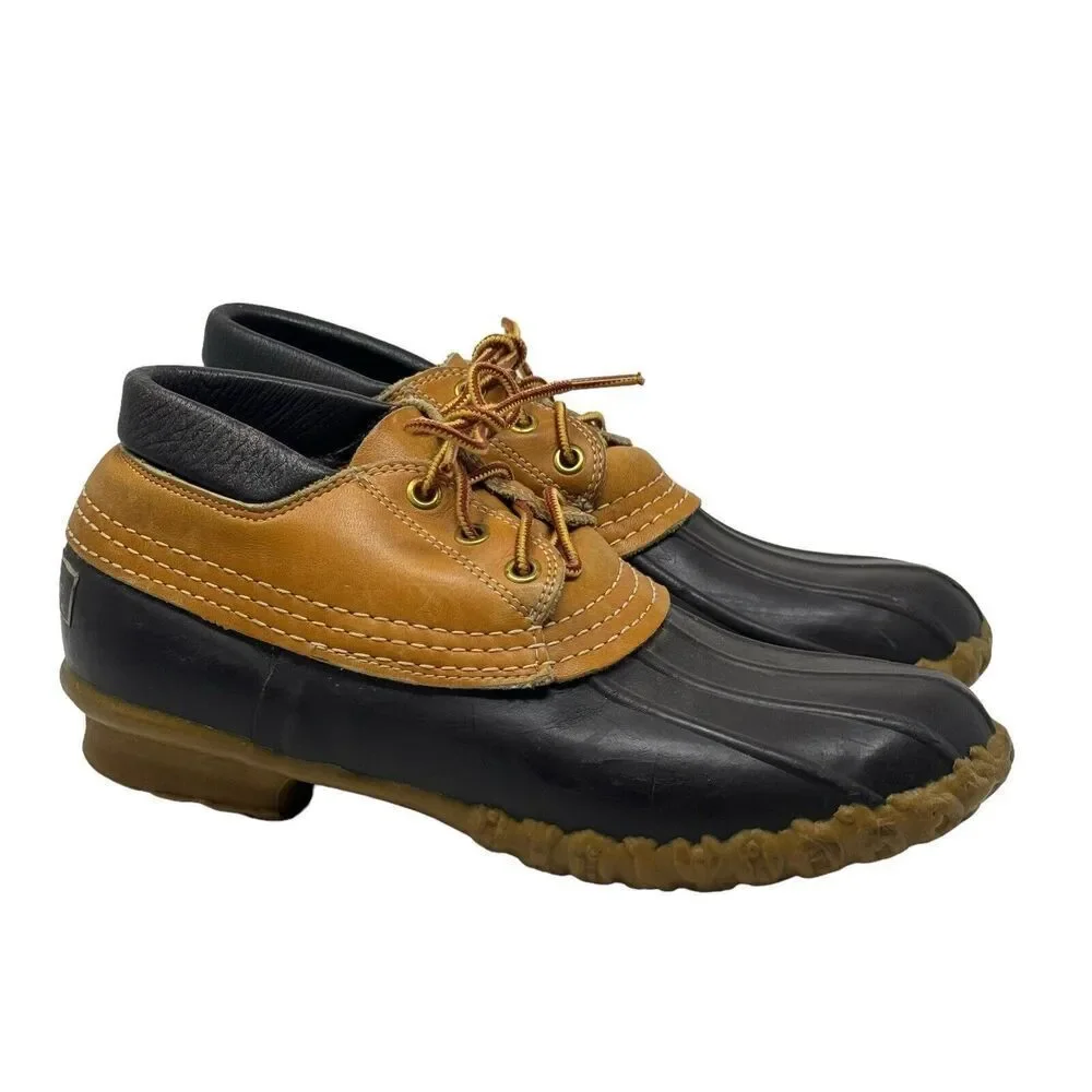 VINTAGE L.L. Bean Boots Rubber Moc Duck Shoes Brown Slip On size 7
